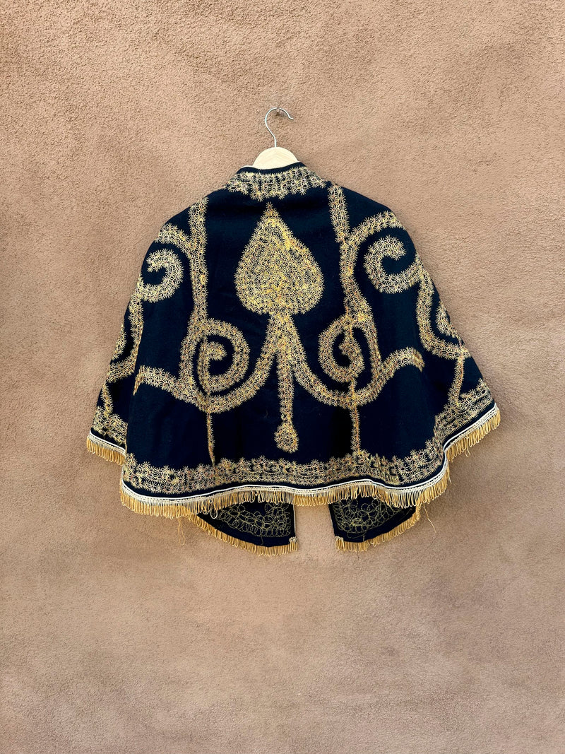 Antique Turkish Ottoman Embroidered Wool Cape