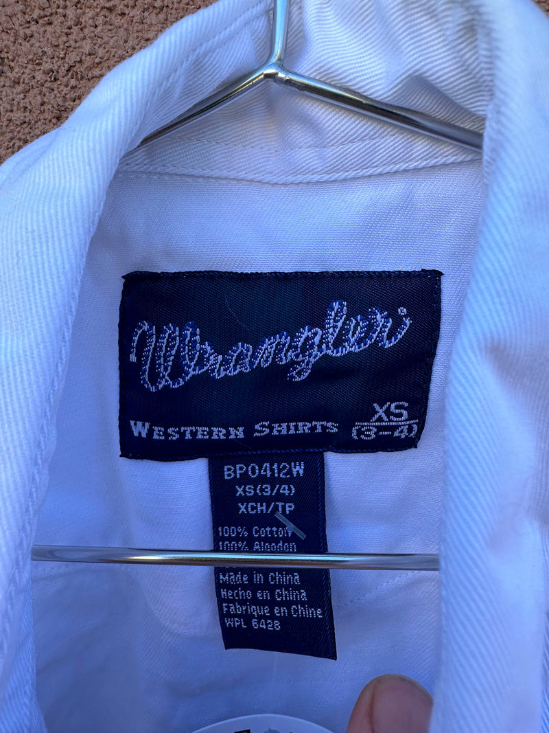 Kid's White Cotton Wrangler Shirt