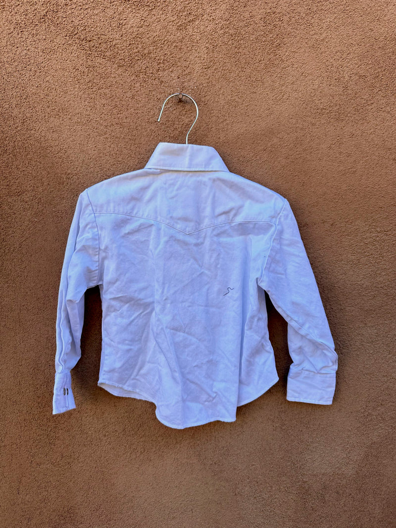 Kid's White Cotton Wrangler Shirt