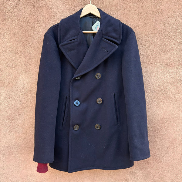 Navy Issue 1960's 100% Wool Kersey Peacoat - 38R