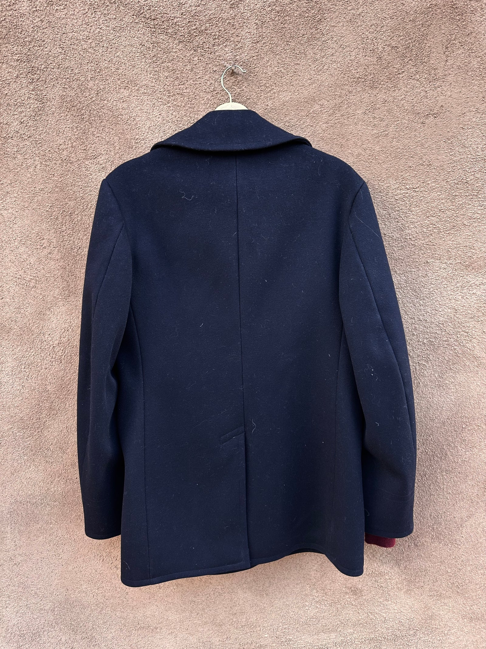 Vintage Navy Issue 1960 s 100 Wool Kersey Peacoat 38R DESERT MOSS VINTAGE