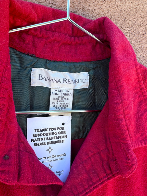 80's Red Banana Republic Flannel Shirt