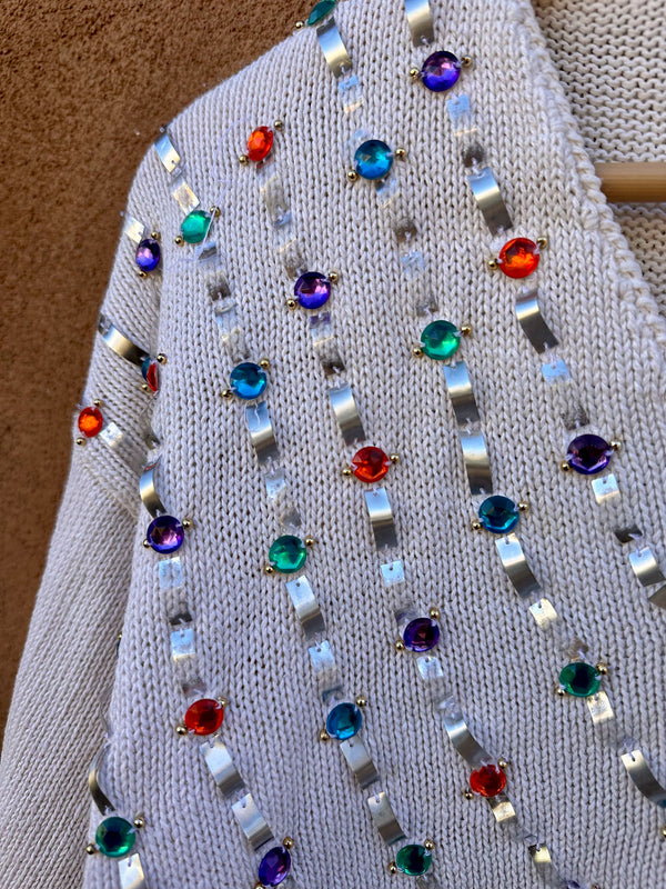 Cotton Sweater with Rhinestones - as is