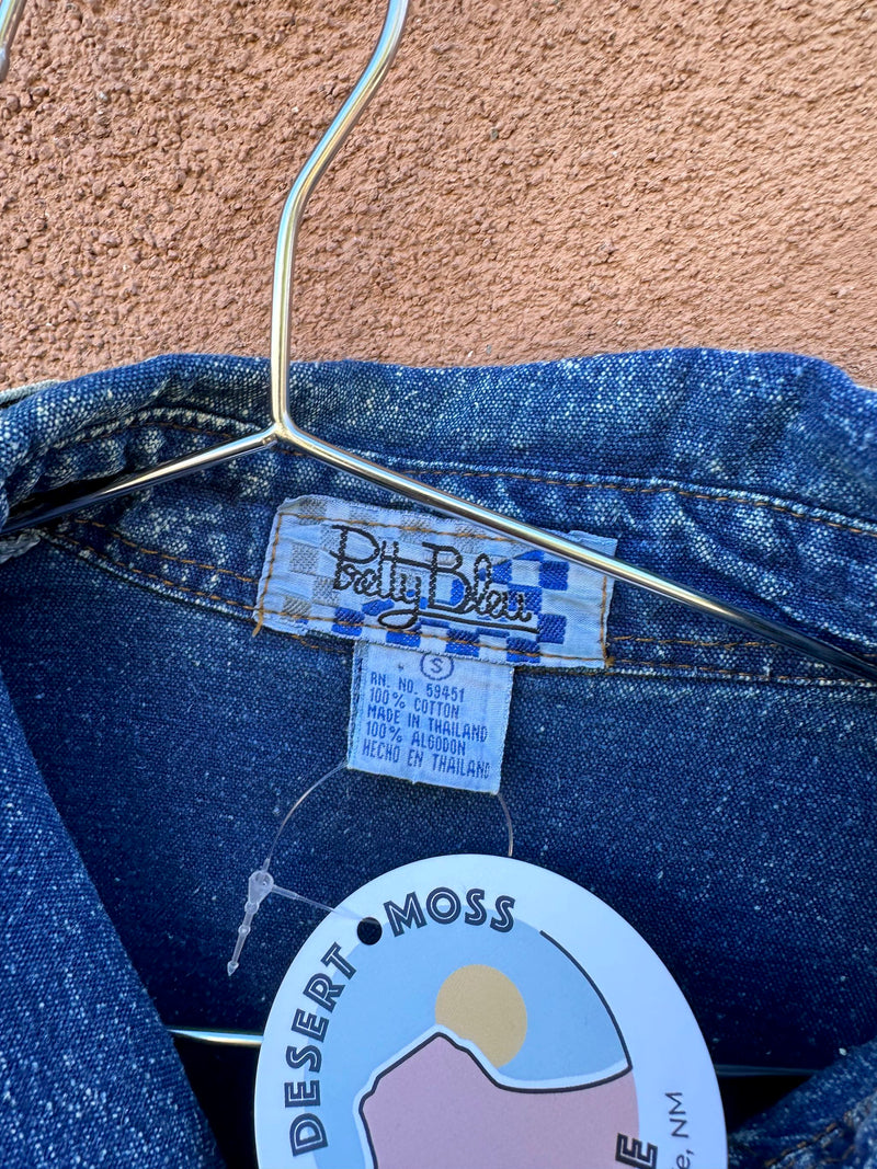 Pretty Bleu Denim Blouse with Patches/Embroidery