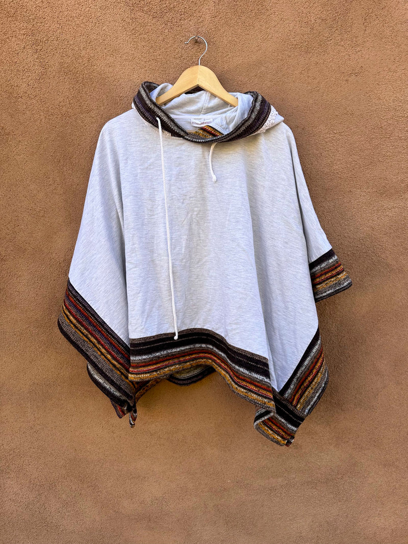 Gray Terry Poncho with Boho Detail