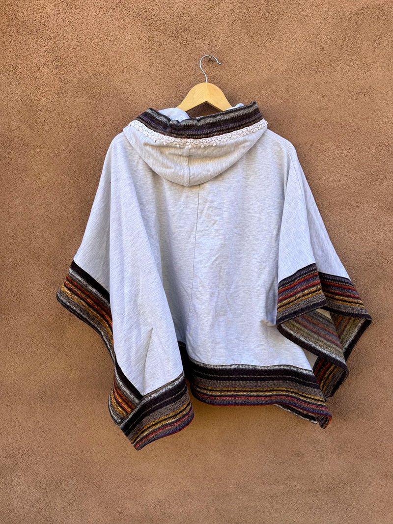 Gray Terry Poncho with Boho Detail