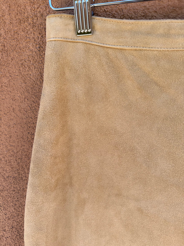 Tan Suede Leather Skirt by Jaeger