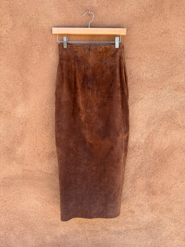 Hugo Buscati Brown Suede Skirt - 6