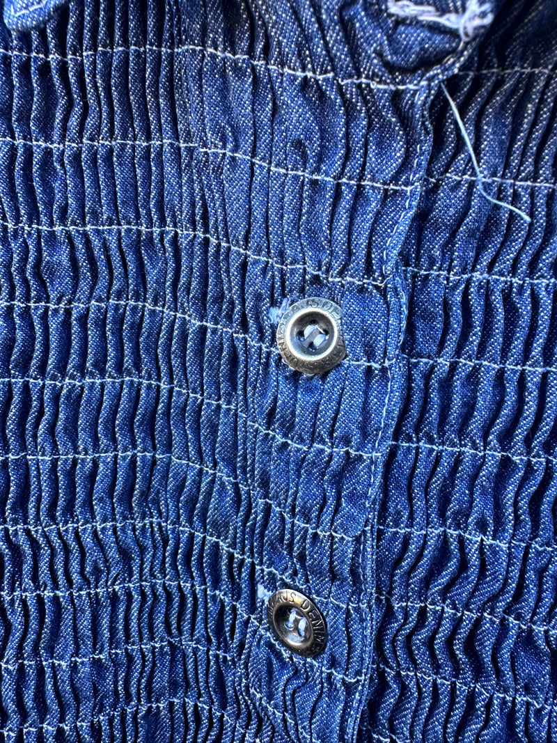 Pleated (Rouched) Denim Dress by AJS Denimwear