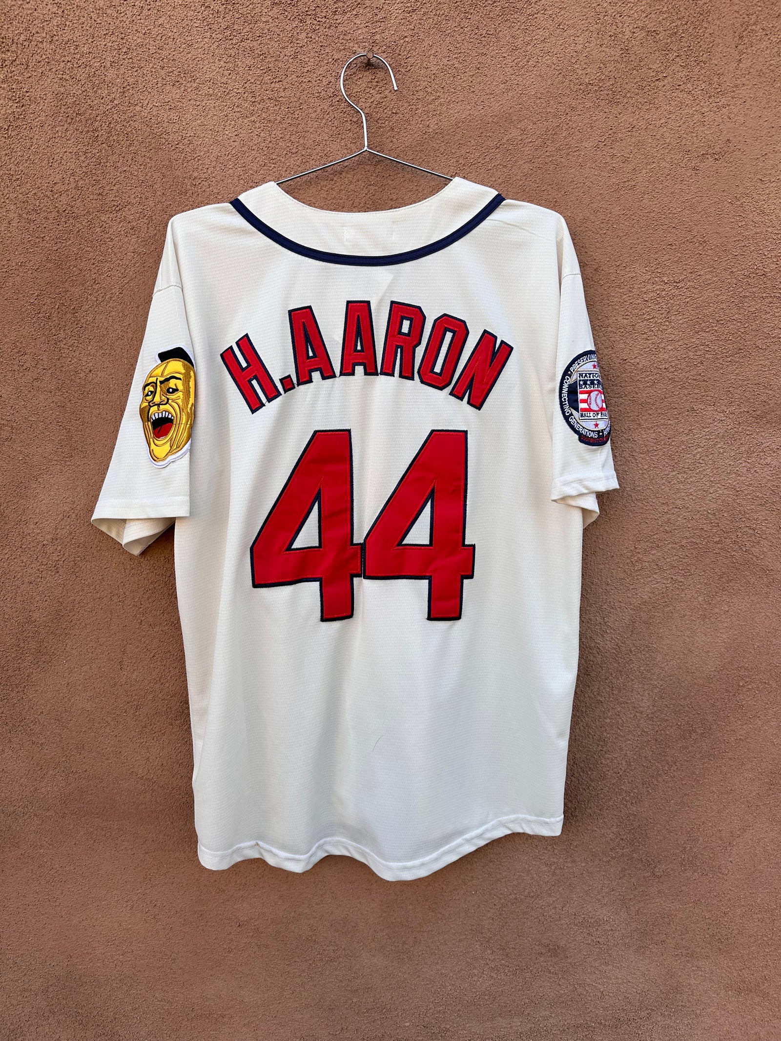 Vintage Mitchell Ness Hank Aaron Atlanta Braves Jersey DESERT MOSS VINTAGE