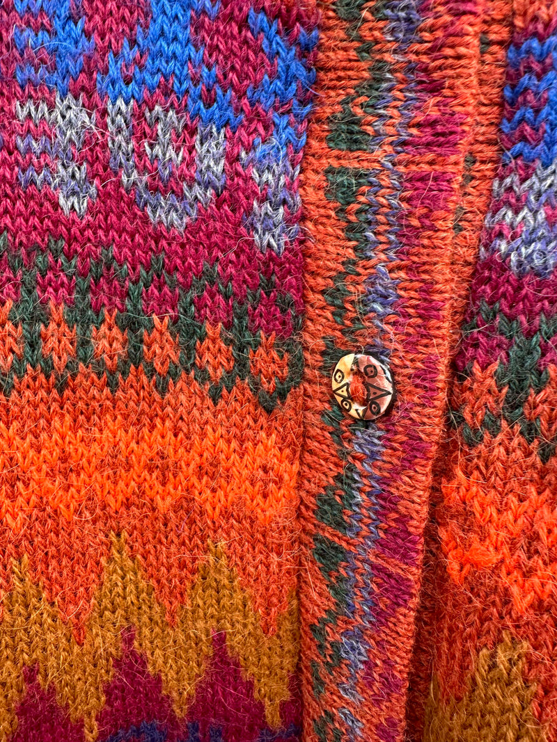 Orange Alpaca Connection Peru Cardigan