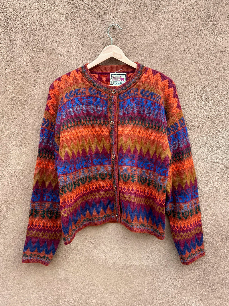 Orange Alpaca Connection Peru Cardigan