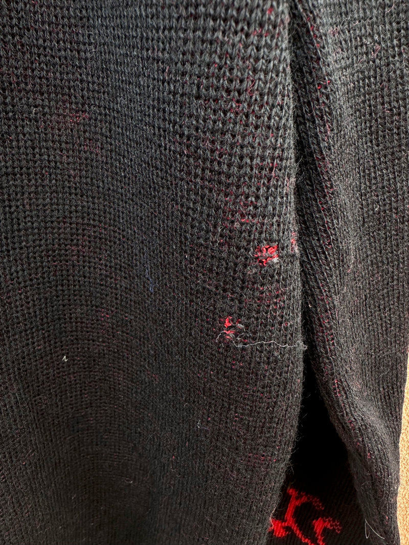 Red & Black Pendleton Wool Cardigan