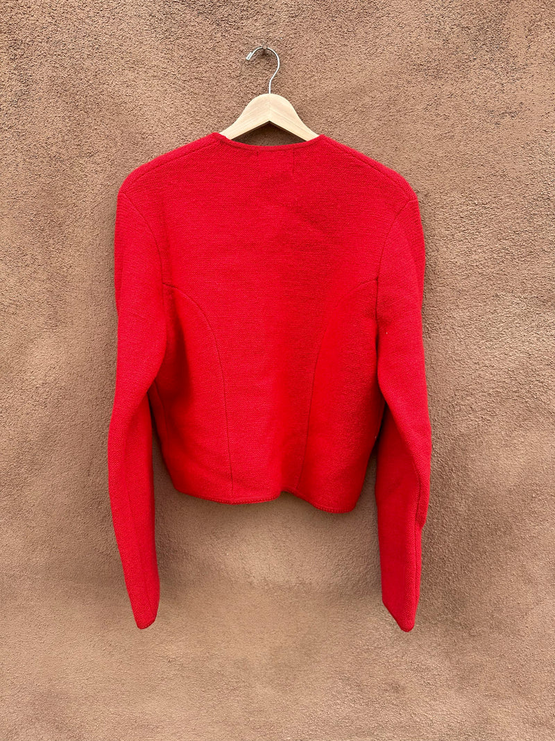 Red 1960's Tally-ho Wool Cardigan