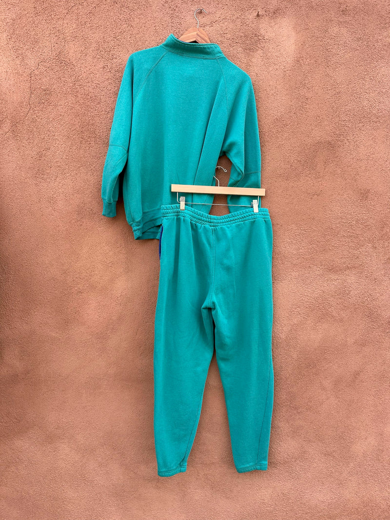 Teal Chinawear 1980's Sweatsuit - Medium