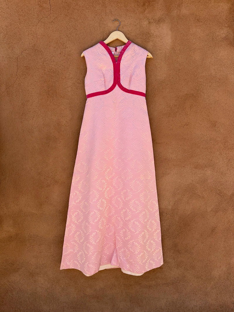 Hand Made 1960's Pink Dress with Pink Velveteen