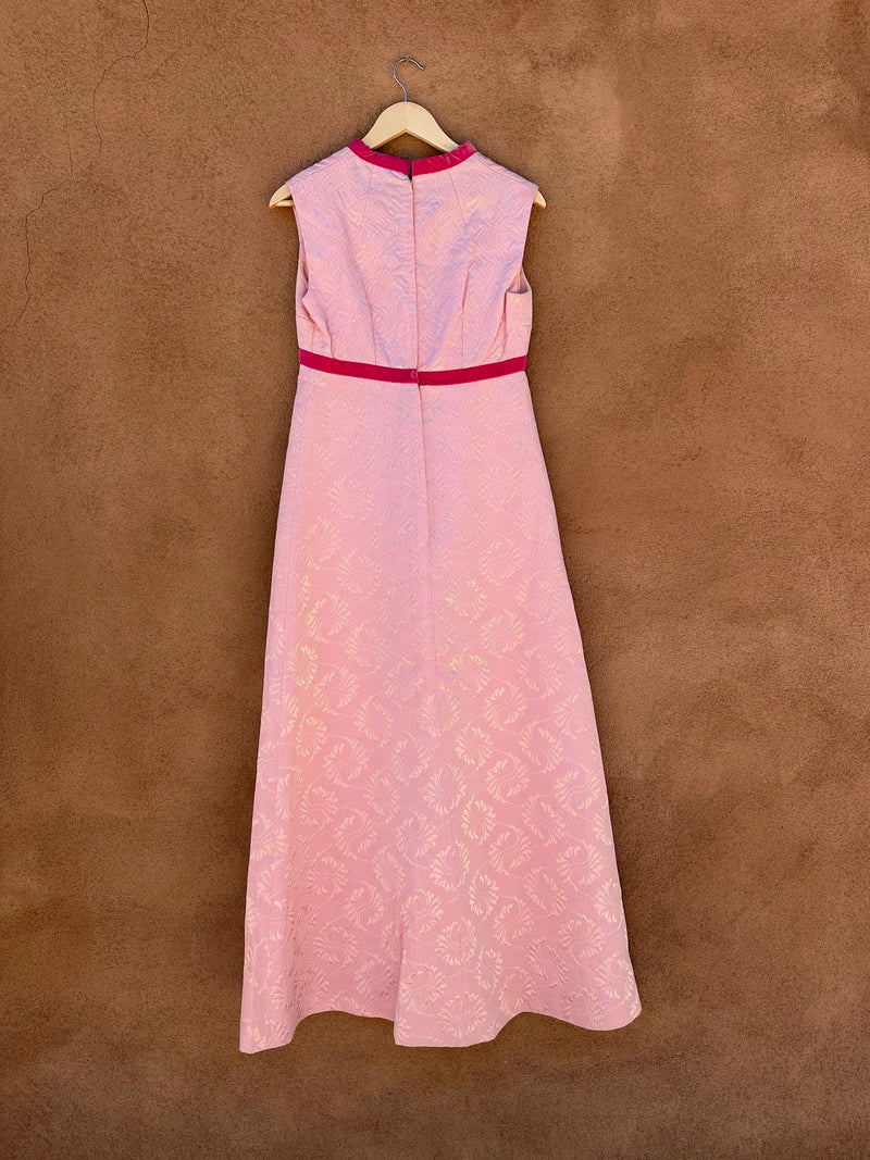 Hand Made 1960's Pink Dress with Pink Velveteen