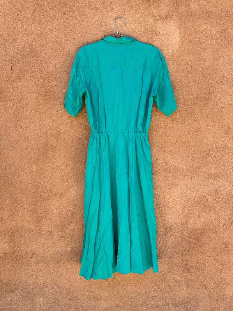 Teal MS Chaus Short Sleeve Dress - 14