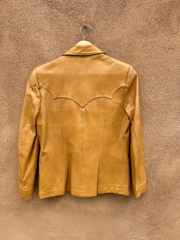 Camel Color Leather Western Blazer by Pioneer Wear - 10