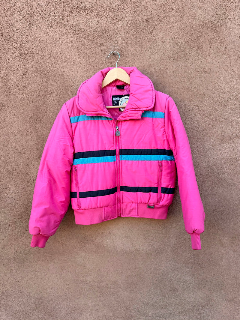 80's Pink White Stag Ski Jacket - medium