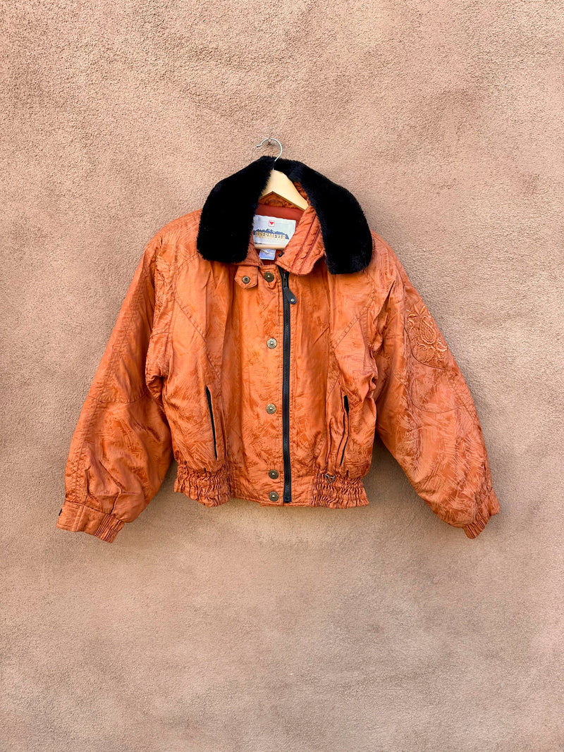 Orange Obermeyer Ski Jacket with Embroidery - Ladies size 10