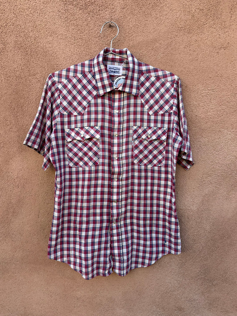 80's Levi's Plaid Pearlsnap Shirt - Brown Tag