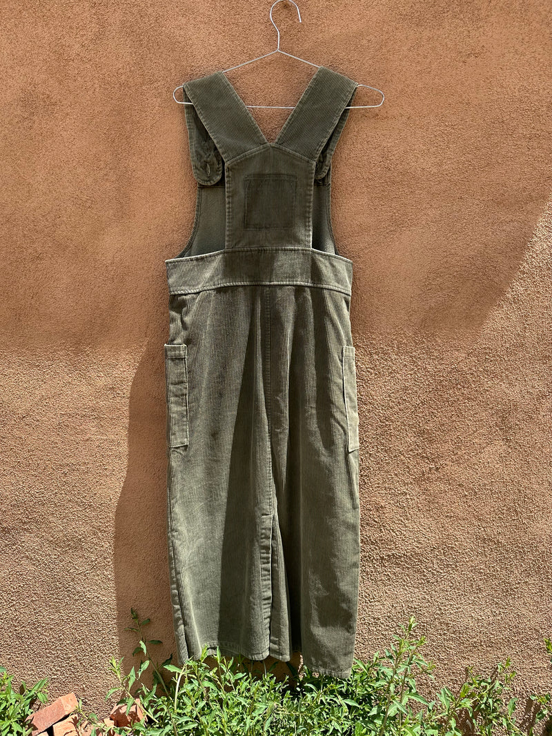 Olive Green Corduroy Overall Dress by Focus - XL