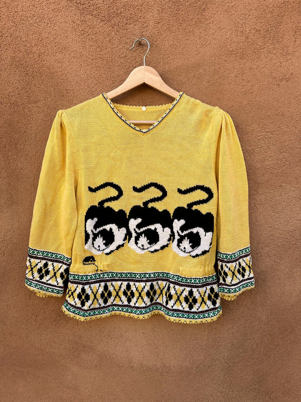 Three Cats & a Mouse Sweater