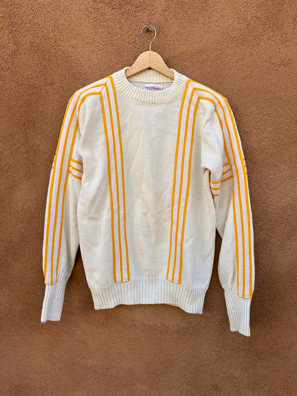 Cream & Yellow 1970's Cheerleader Sweater