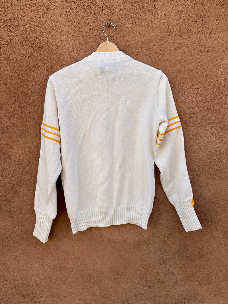 Cream & Yellow 1970's Cheerleader Sweater