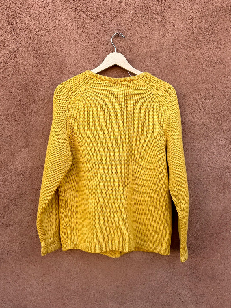 Golden Yellow Knit Cardigan Sweater - as is