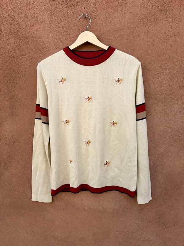 Embroidered Equestrian Sweater