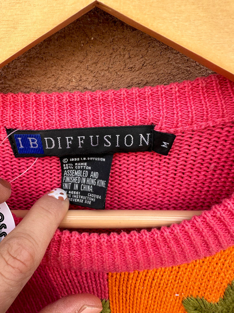 I.B. Diffusion 1980's Colorful Sweater - Med