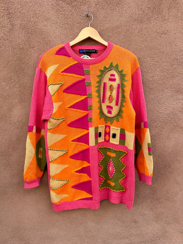 I.B. Diffusion 1980's Colorful Sweater - Med