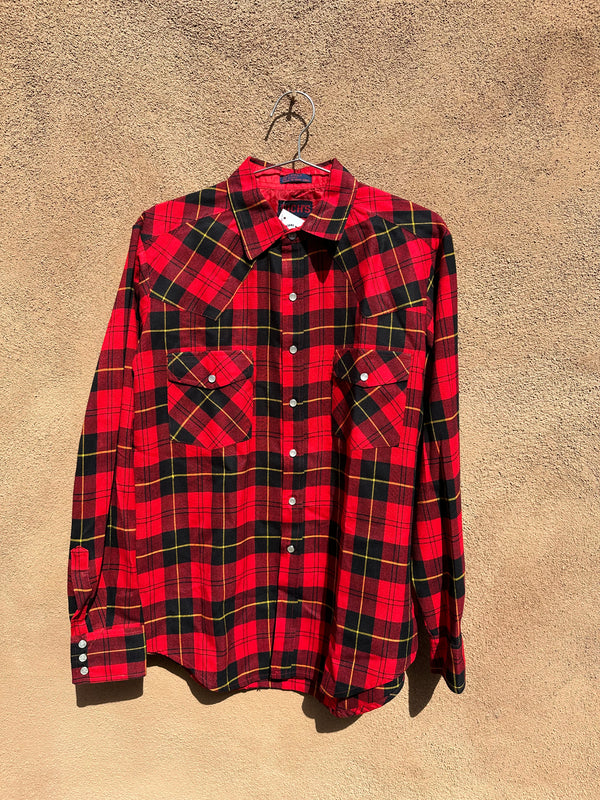 Rich's Red/Black Plaid Shirt with Pearl Snaps