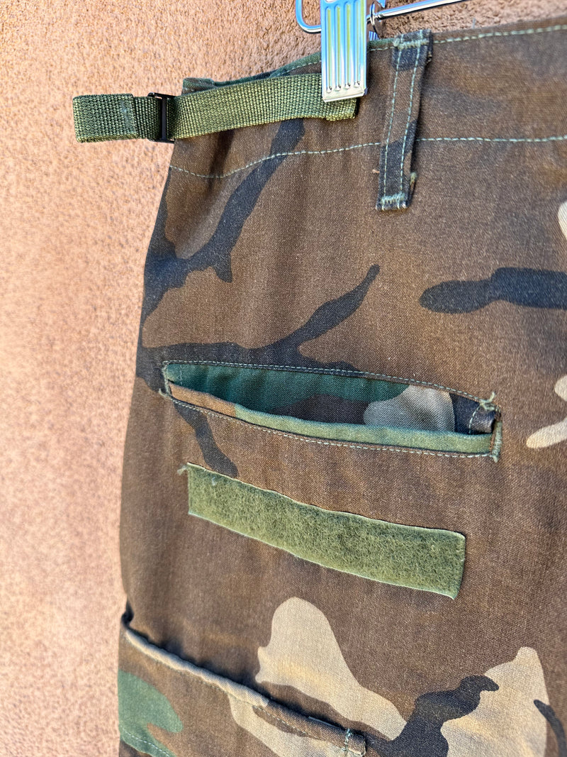 Long Camo Shorts - Military Issue - Waist: 32.5-35.5"