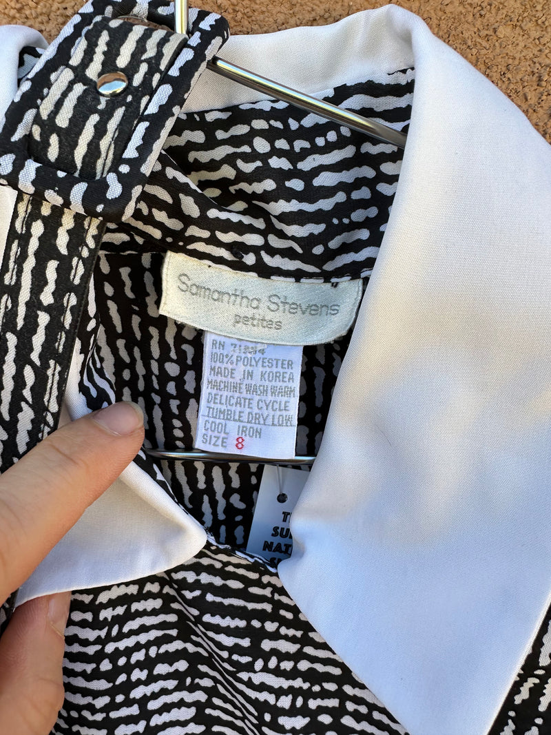 Samantha Steven Black and White Dress - Size 8