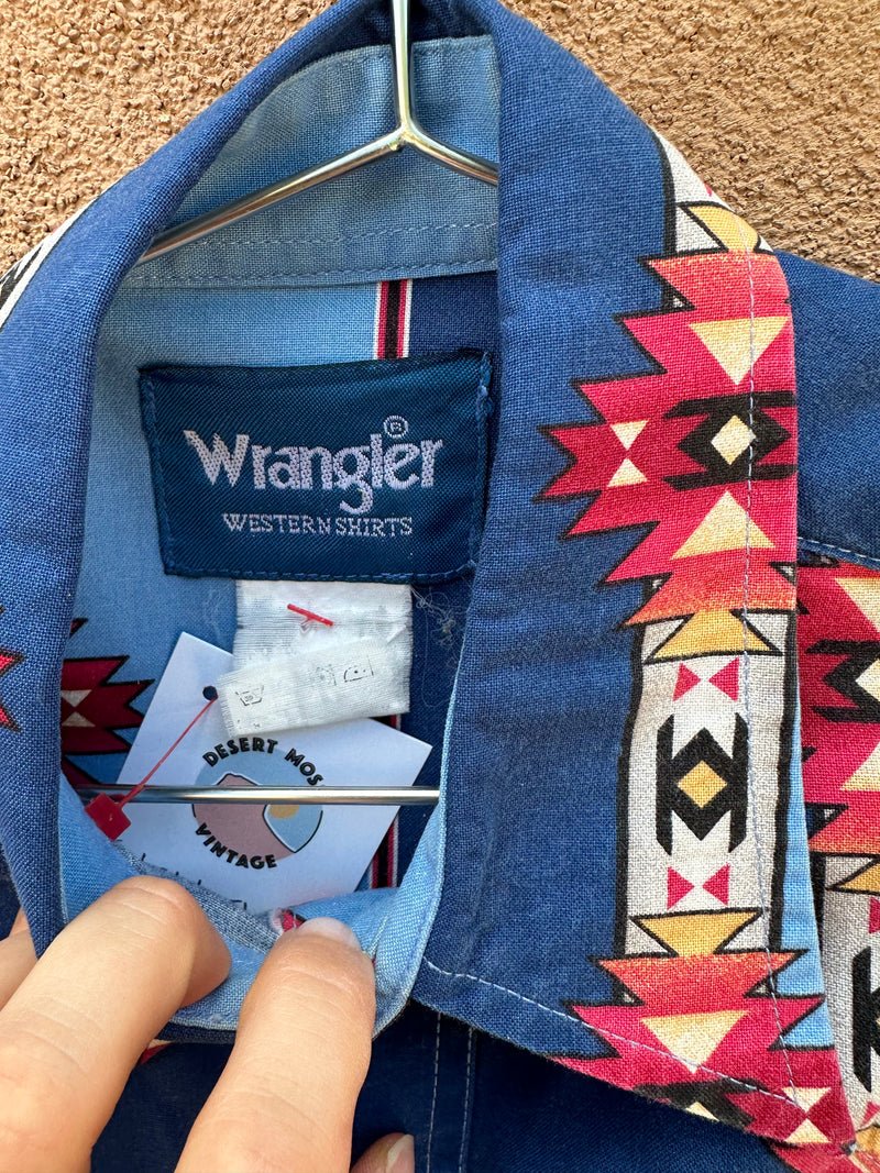 Wrangler Red/Blue Southwest Pearl Snap L/S