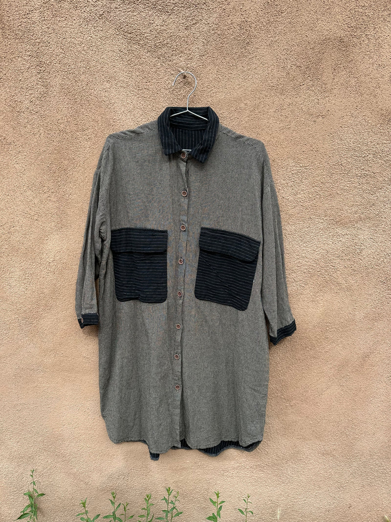 Oversized Black and Tan Shirt