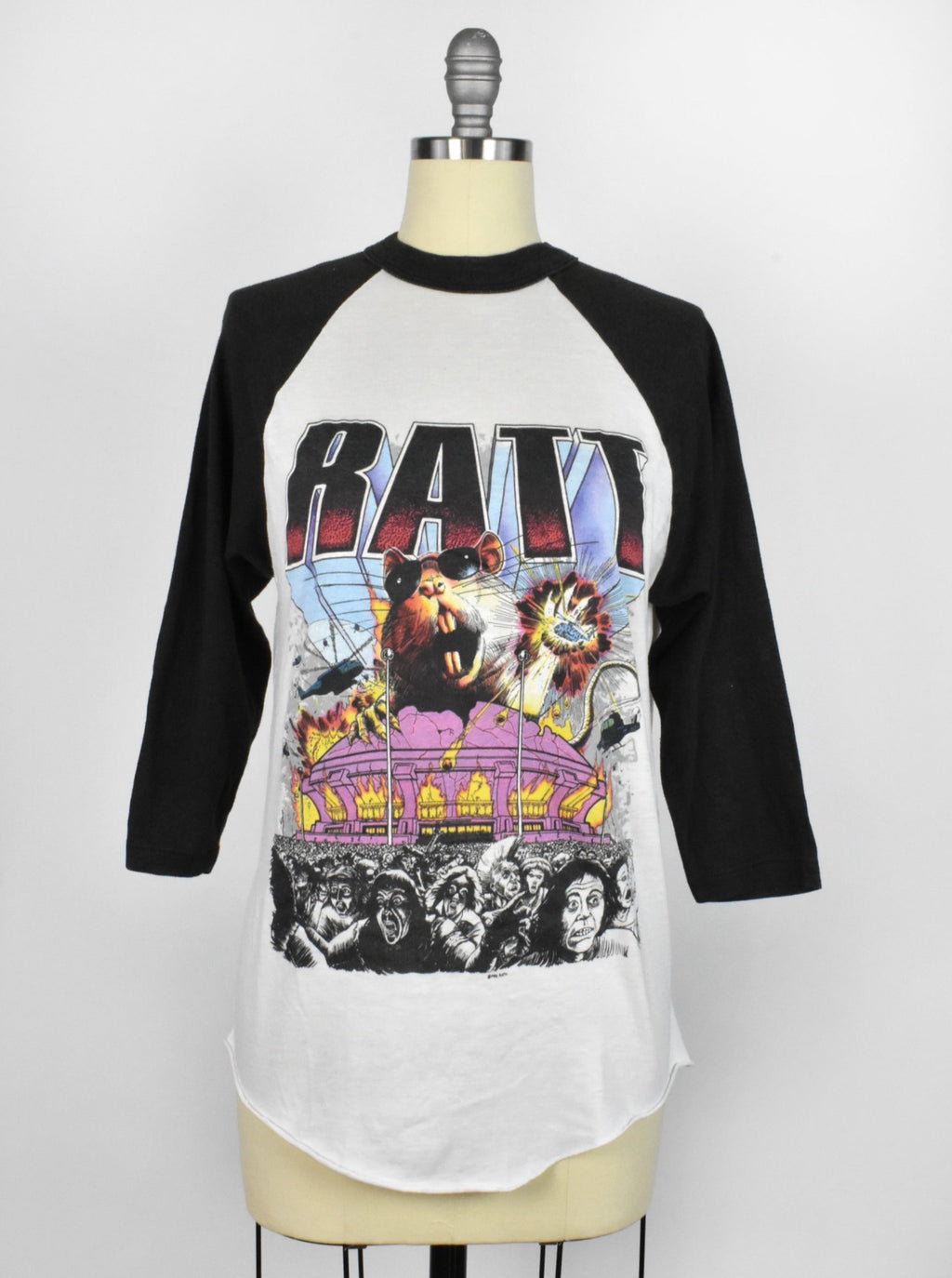 Vintage Ratt 1985-86 Ratt Patrol Tour Raglan Sleeve T-Shirt