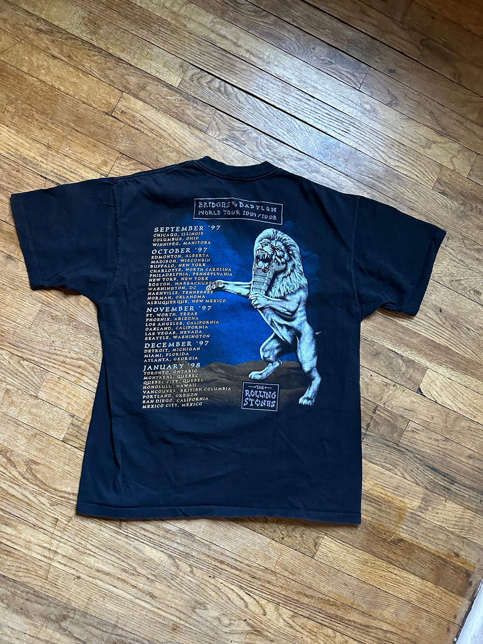 Vintage rolling stones outlet 1997 bridges to babylon world tour t shirt