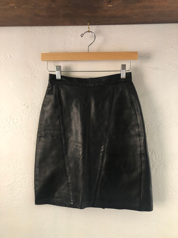 Black Leather Pencil Skirt