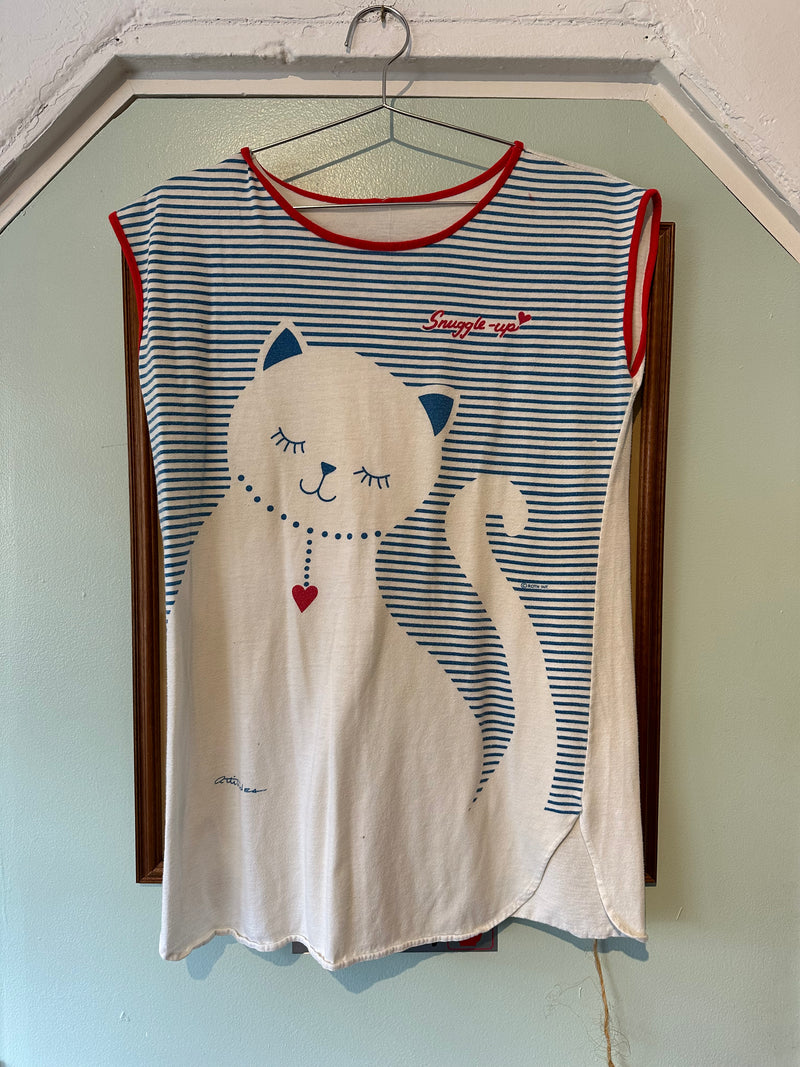 Snuggle Up Cat Sleeveless Tee