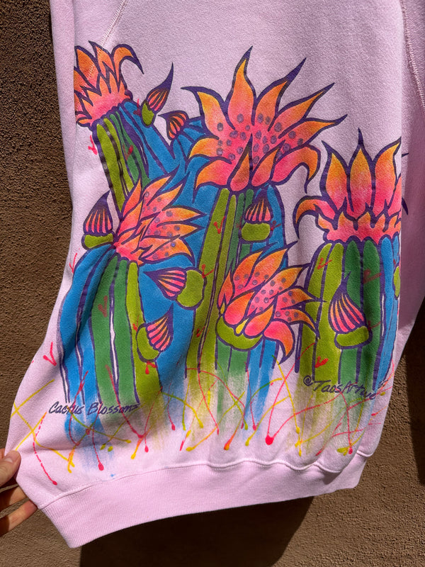 Pink Cactus Sweatshirt by Taos Artwear Co