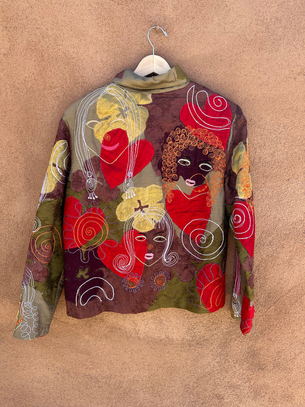 Silk "Faces" Jacket by Florissant