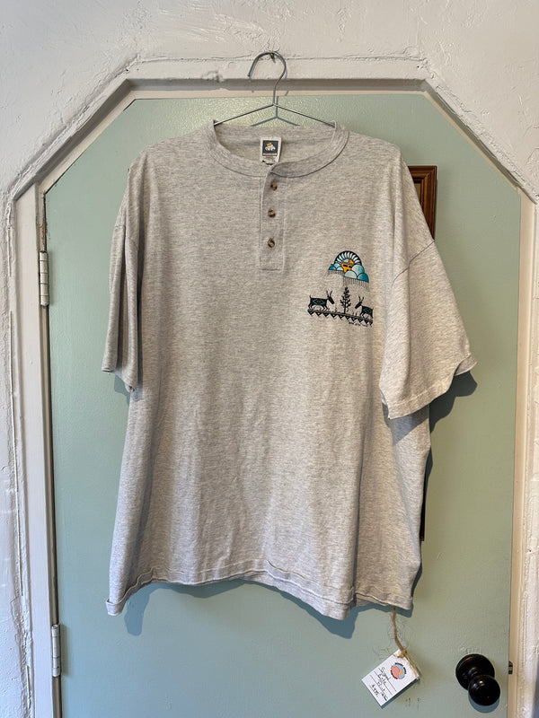 1994 Pueblo Bighorn 2XL Henley Tee