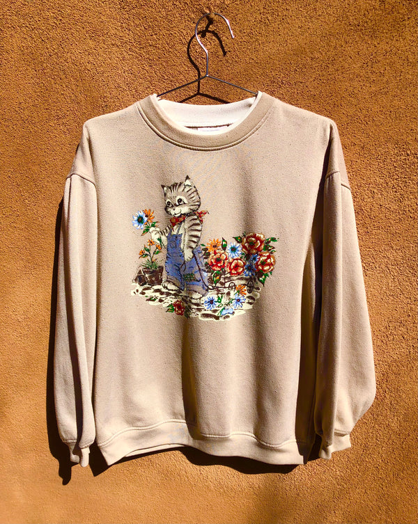 Cute Cat with Flowers Sweatshirt