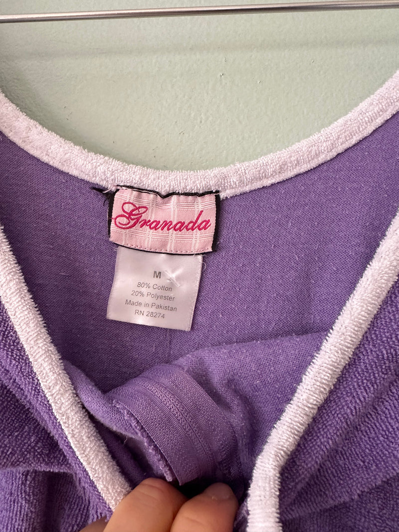 Purple Terrycloth Romper by Granada - Medium