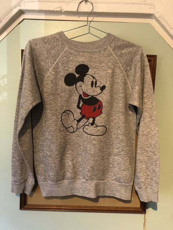 80's Heather Gray Mickey Mouse Sweatshirt