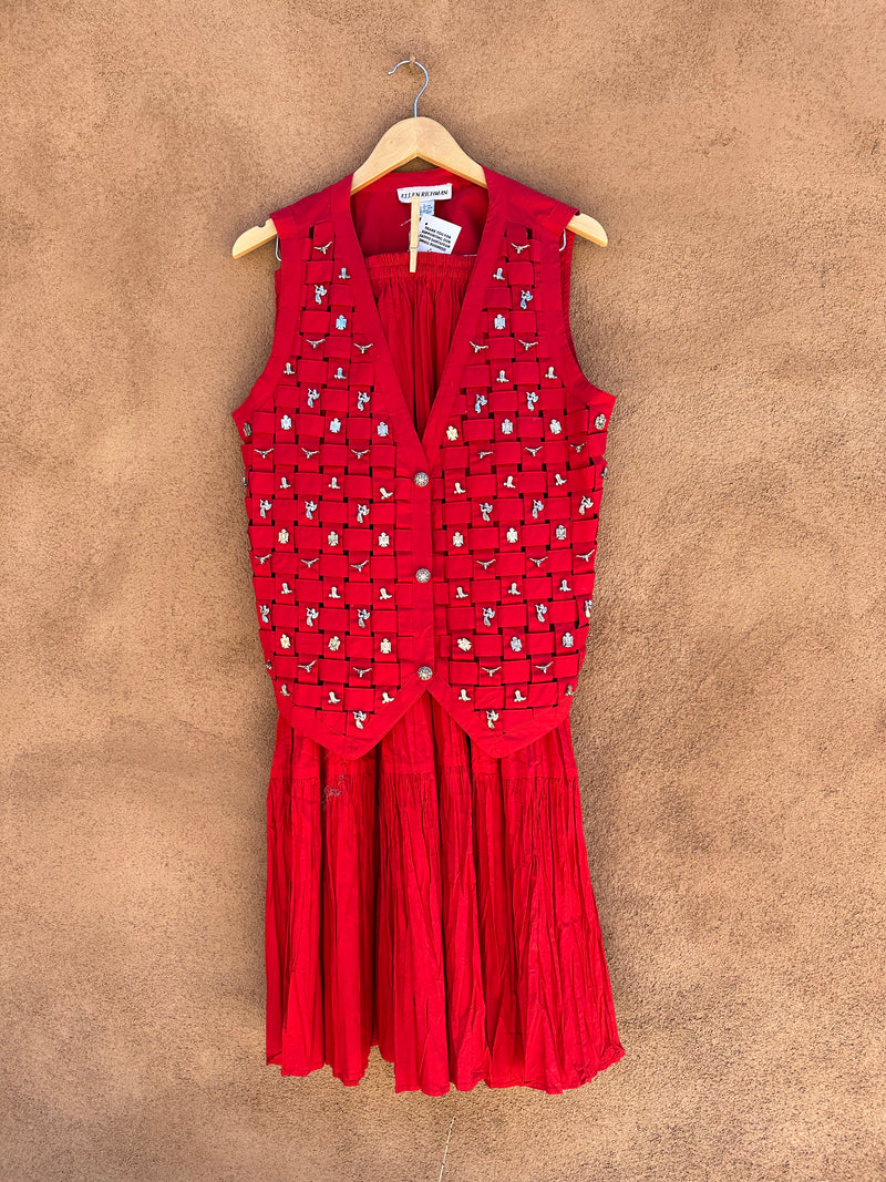 Red Ellen Richman Milagros Southwest Two Piece